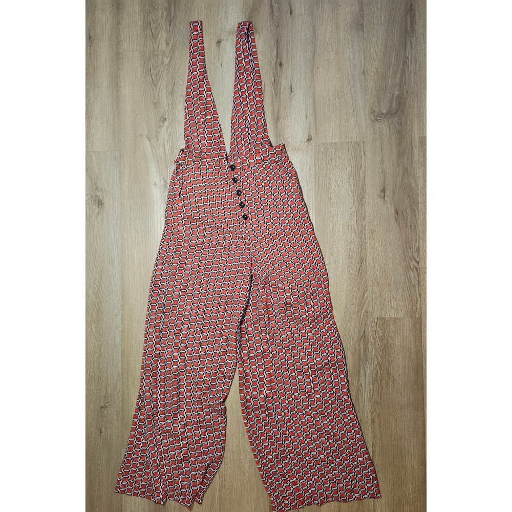 Adorable red white wide leg romper overalls jumper business casual chic